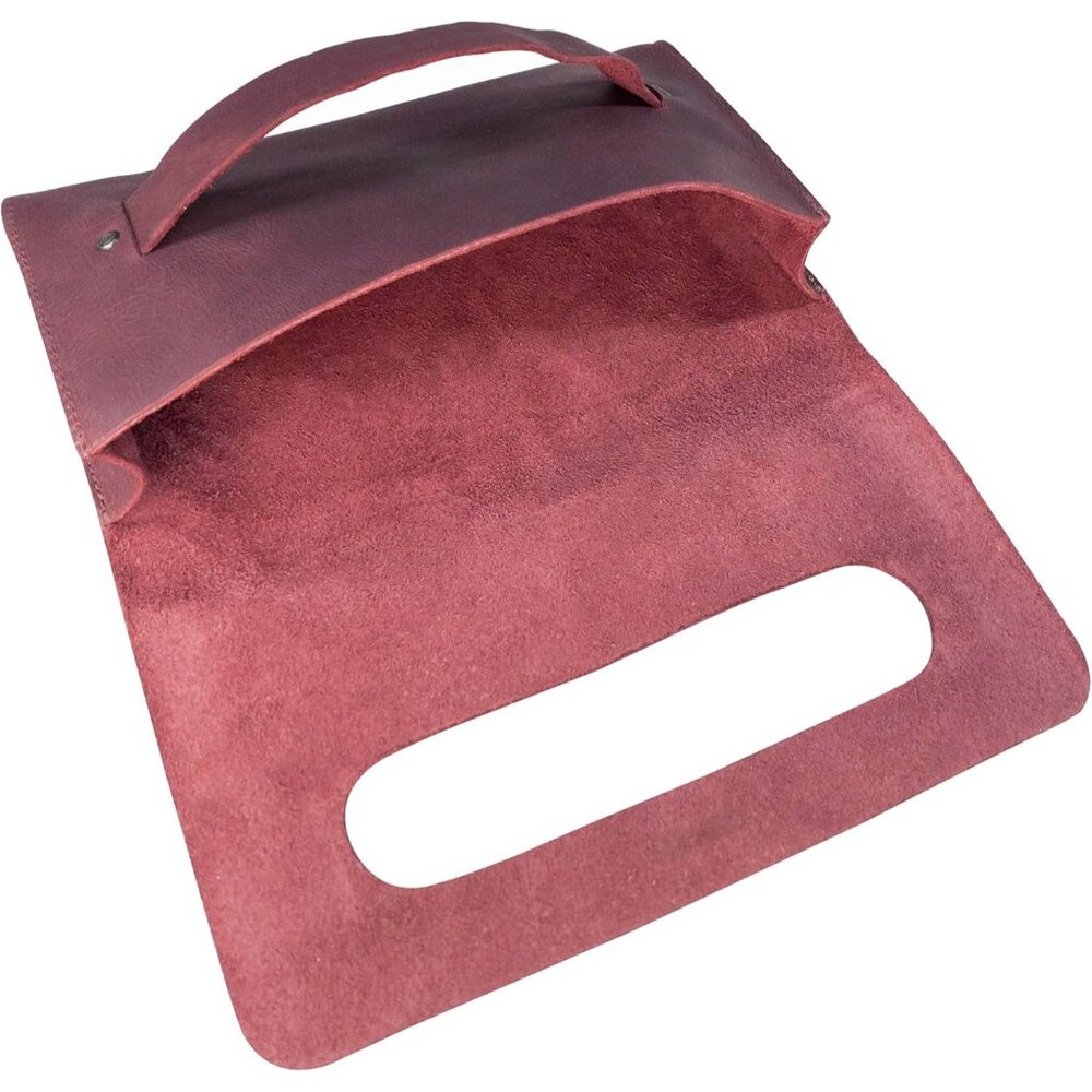 Sangria Full Grain Leather Rectangular Clutch Bag… - image 4